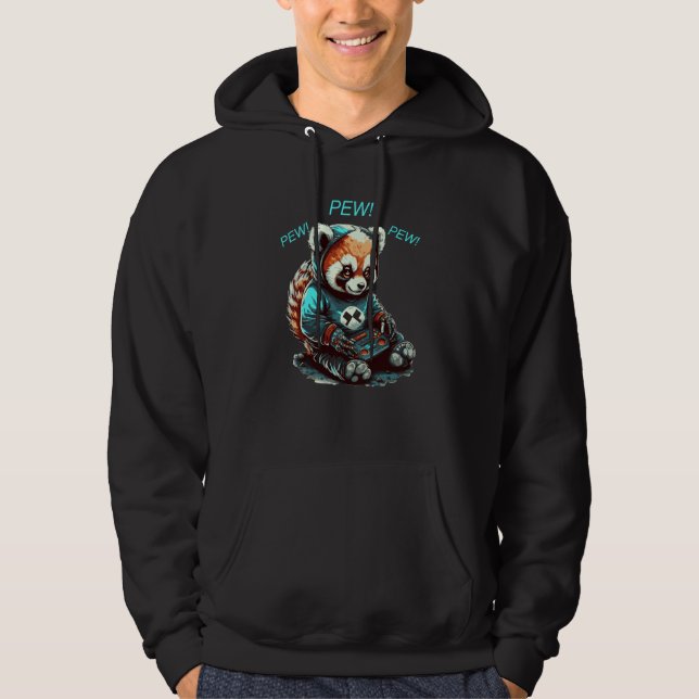 Cute Red Panda Playing Video Game  Gamers Hoodie (Vorderseite)