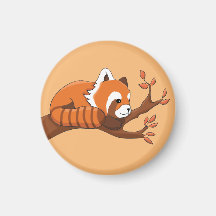 Cute Red Panda Resting in Tree Keychain