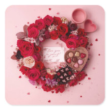 Cute Red Rose Romantic Valentine Sticker Sheet 