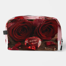 Cute Red Rose Romantic Valentine Zipper Makeup Waschbeutel