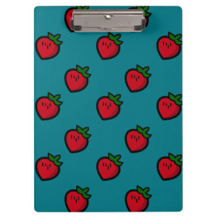 Cute Red Strawberry Pattern for Vegetarians Klemmbrett