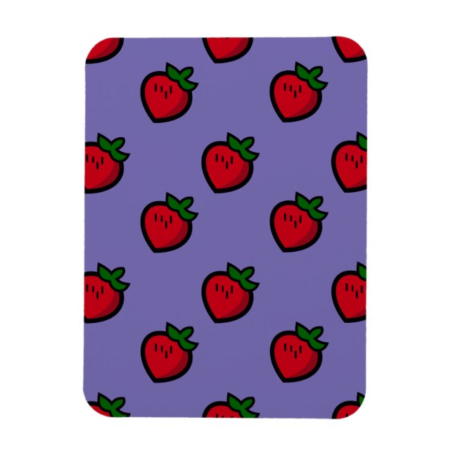 Cute Red Strawberry Pattern for Vegetarians Magnet (Vertikal)