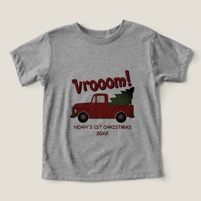 Cute red truck with Christmas tree custom (Design Recto)
