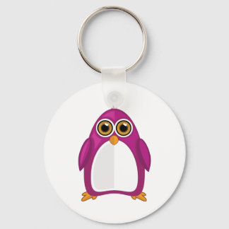 Cute Red Violet Penguin Big Eyes Cartoon Kawaii Schlüsselanhänger