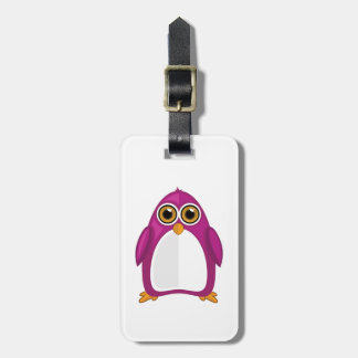 Cute Red Violet Penguin Kawaii Cartoon Big Eyes Gepäckanhänger