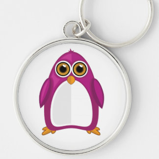 Cute Red Violet Penguin Kawaii Cartoon Big Eyes Schlüsselanhänger