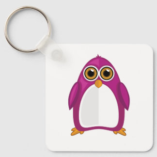Cute Red Violet Penguin Kawaii Cartoon Big Eyes Schlüsselanhänger