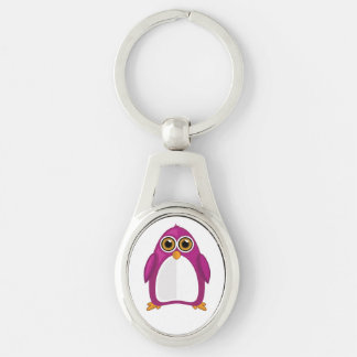 Cute Red Violet Penguin Kawaii Cartoon Big Eyes Schlüsselanhänger