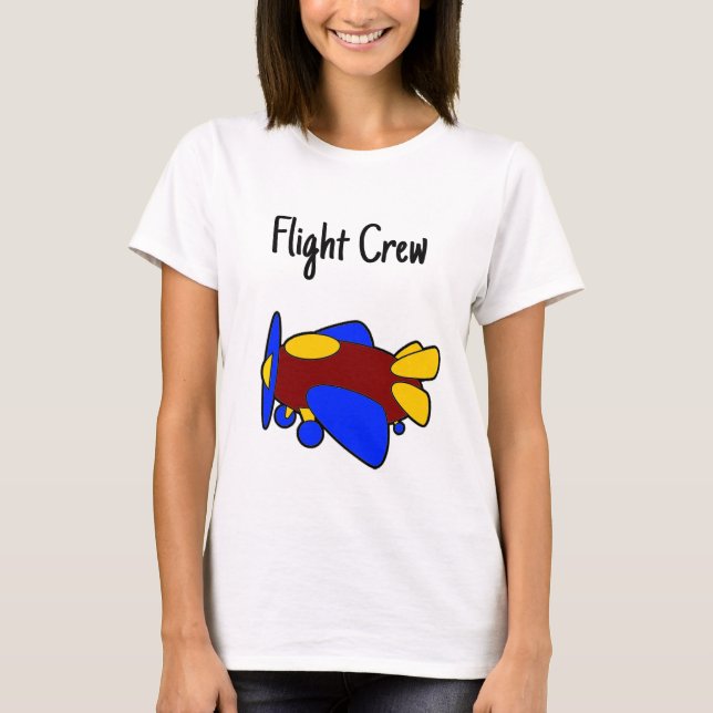 Cute Red Yellow Blue Airplane Cartoon for Kids T-Shirt (Vorderseite)