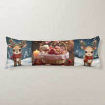 Cute reindeer christmas bedding for kids winter