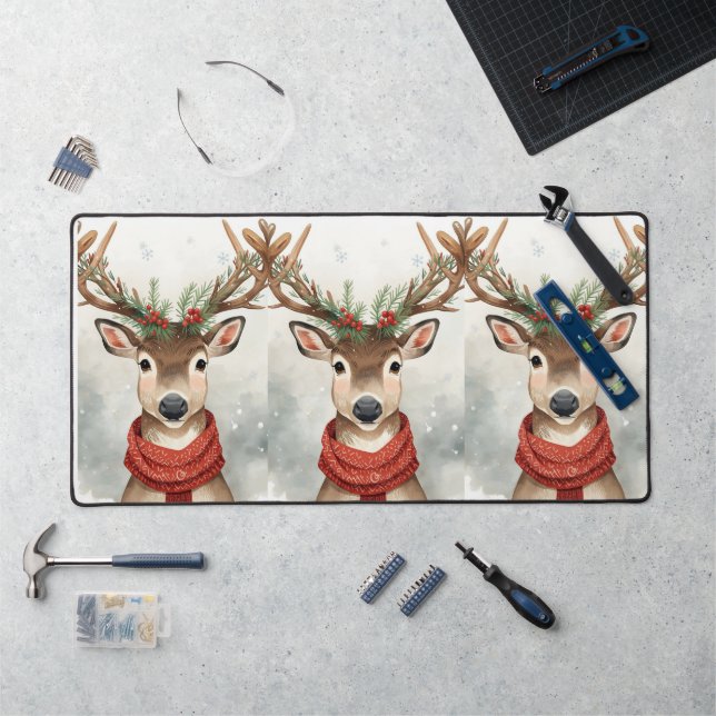 Cute Reindeer Christmas Desk Mat Schreibtischunterlage (Arbeitsplatz)