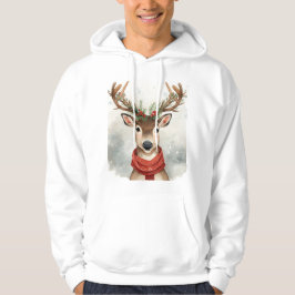 Cute Reindeer Christmas Hoodie,Cozy Festive Winter Hoodie