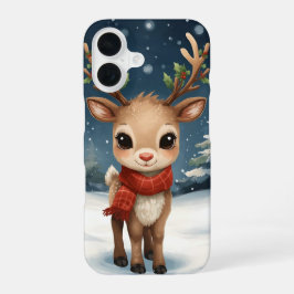 Cute reindeer christmas winter vibes  iPhone 16 hülle