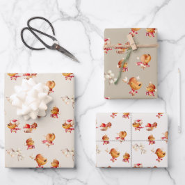 Cute Reindeer Christmas Wrapping Geschenkpapier Set
