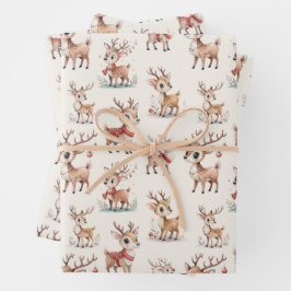 Cute Reindeer Geschenkpapier Set