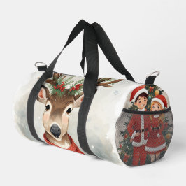 Cute Reindeer Holiday Travel Duffel For Holliday Duffle Bag