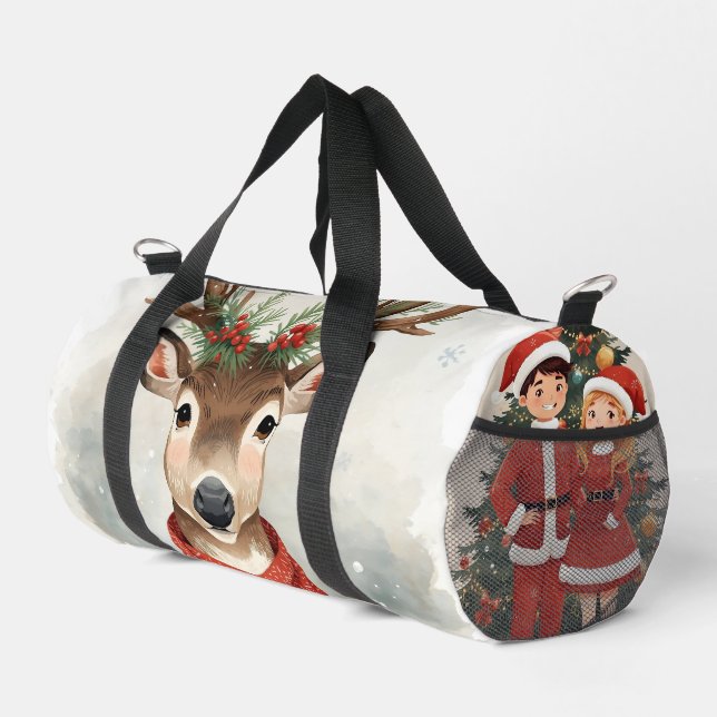 Cute Reindeer Holiday Travel Duffel For Holliday Duffle Bag (Rechte Ecke)