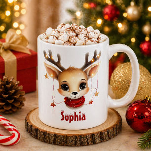 Cute Reindeer Visage personnalisé Mug