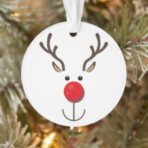 Cute Reinder Minimaliste Visage Blanc