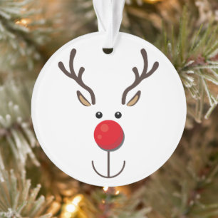 Cute Reinder Minimaliste Visage Blanc