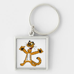 CUTE REJOICING SPOTTED BROWNISH YELLOW TIGER SCHLÜSSELANHÄNGER