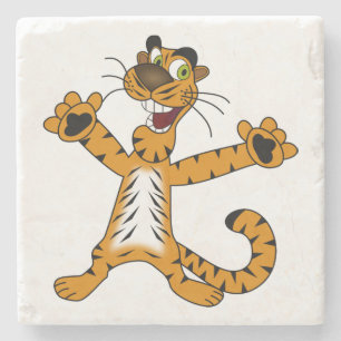 CUTE REJOICING SPOTTED BROWNISH YELLOW TIGER STEINUNTERSETZER