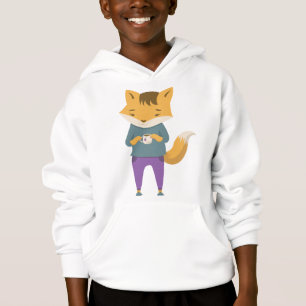Cute renard avec tasse de thé