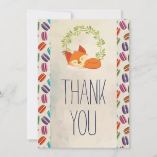 Cute Renard orange avec Merci de couronne