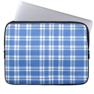 Cute Retro Blue Gingham Plaid Pattern Laptopschutzhülle