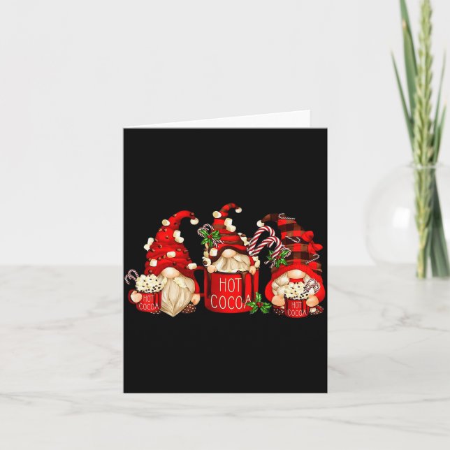 Cute Retro Chocolate Hot Cocoa Mug Funny Gnomes Ch Karte (Vorderseite)