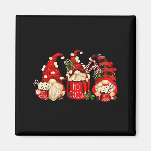 Cute Retro Chocolate Hot Cocoa Mug Funny Gnomes Ch Magnet (Vorne)