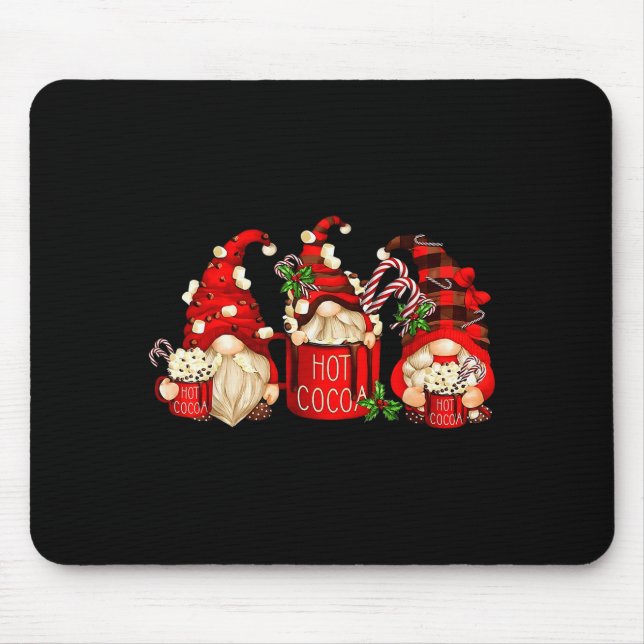 Cute Retro Chocolate Hot Cocoa Mug Funny Gnomes Ch Mousepad (Vorne)