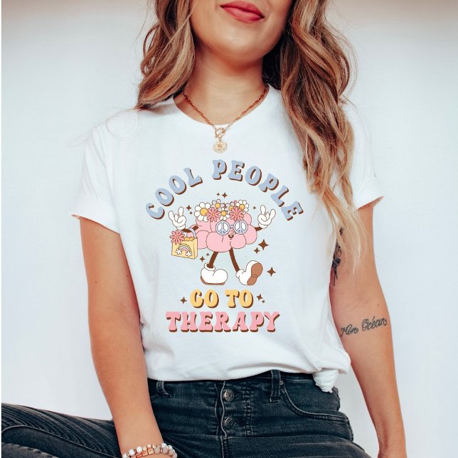 Cute Retro Cool People Go to Therapy  T-Shirt (Von Creator hochgeladen)