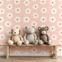 Cute Retro Daisis bearbeitbare Hintergrundfarbe