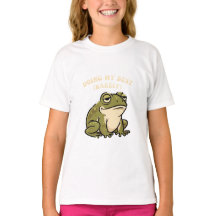Cute Retro Frog Barely Trying Girls T-Shirt