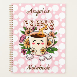 Cute Retro Kawaii Café et Fleurs Personnalisé