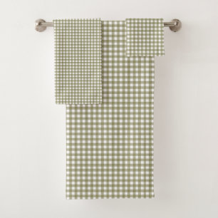 Cute Rétro Olive Green En vichy Plaid Motif  