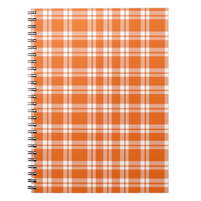 Cute Retro Orange Gingham Plaid Pattern Notizblock (Vorderseite)