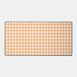 Cute Retro Orange Gingham Plaid pattern Schreibtischunterlage