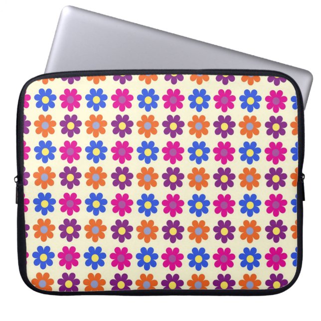 Cute Retro Penny Flower Pattern Laptopschutzhülle (Vorderseite)
