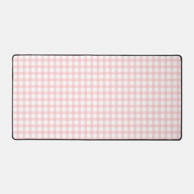 Cute Retro Pink Gingham Plaid pattern Schreibtischunterlage (Vorderseite)