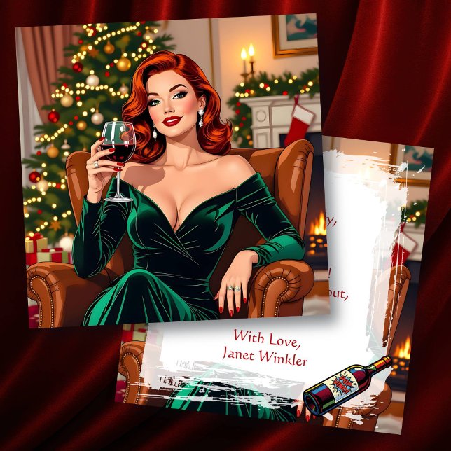 Cute Retro Pop Art Personalized Christmas Karte (Von Creator hochgeladen)