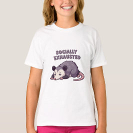 Cute Retro Possum Quiet Girls T-Shirt