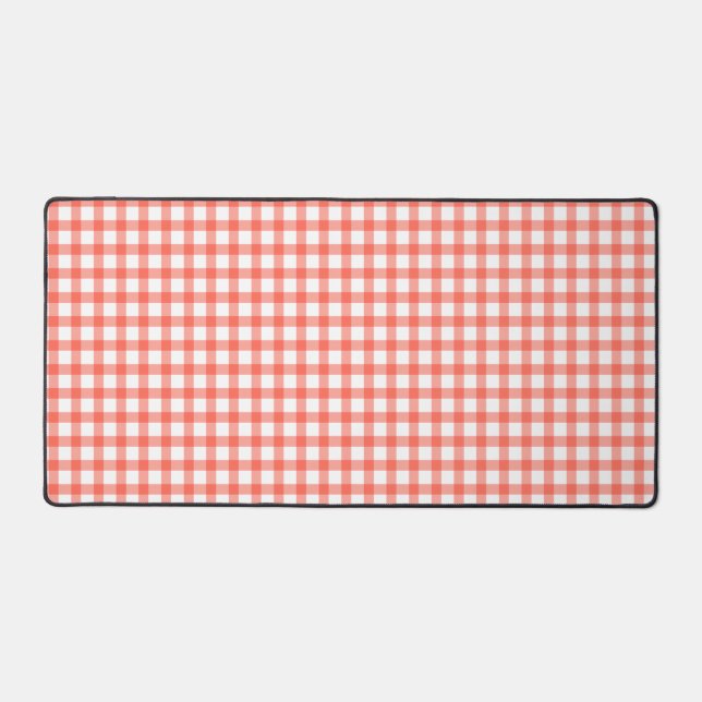 Cute Retro Red Gingham Plaid pattern Schreibtischunterlage (Vorderseite)