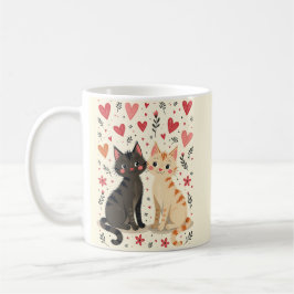 Cute Retro Valentine Cats Kaffeetasse