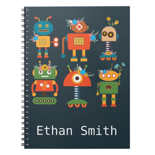 Cute robot children's design notizblock (Vorderseite)