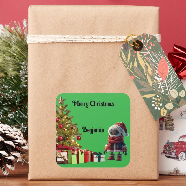 cute robot Christmas holiday Sticker (Feiertag)