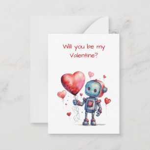 Cute Robot Valentine Classe Exchange Carte Plat