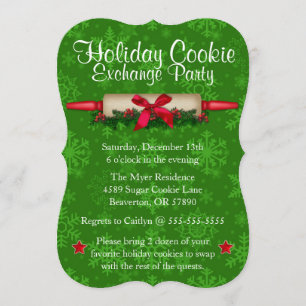 Cute Rolling Pin Cookie Exchange Invitation de vac