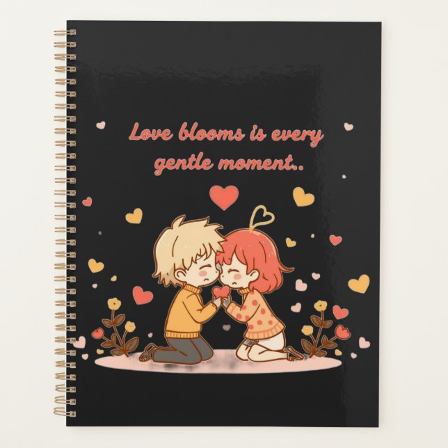 Cute Romantic Anime Couple - Love Moment Planer (Vorderseite)